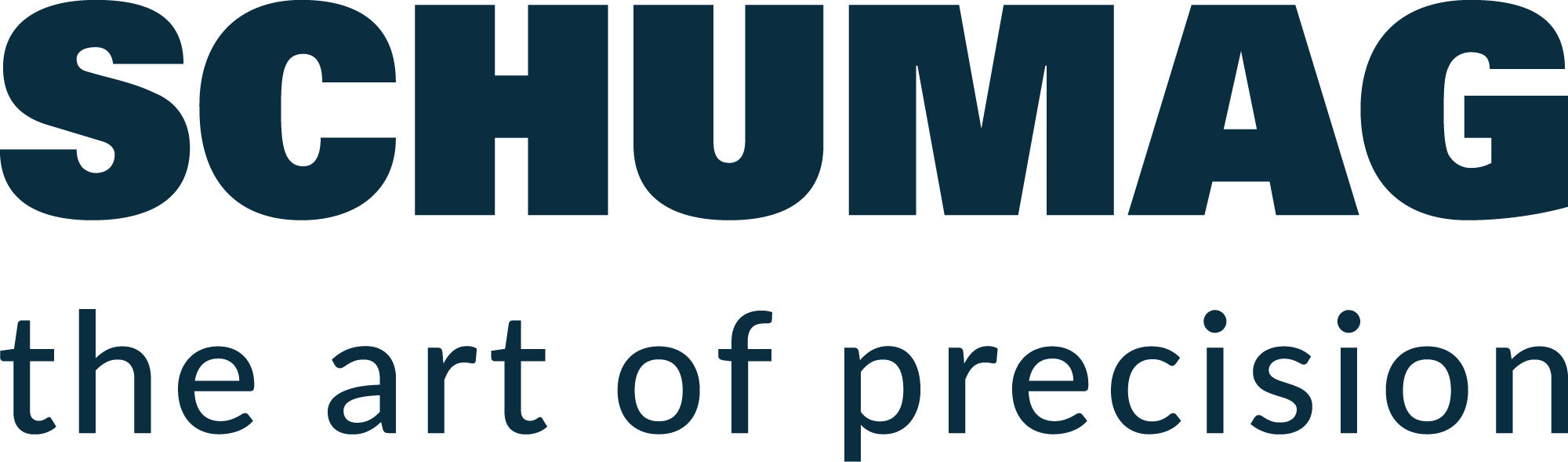 Logo der Schumag AG mit dem Slogan 'the art of precision'