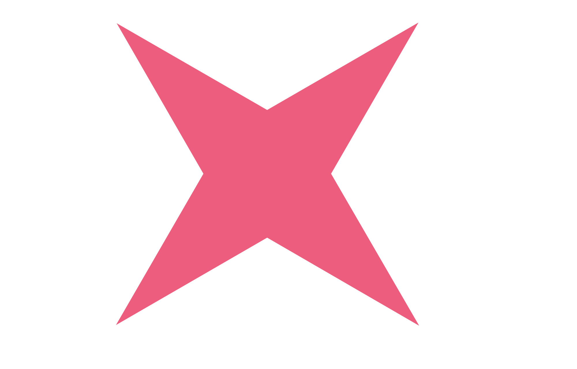 Ein einfacher fünfzackiger Stern in Rosa auf weißem Hintergrund