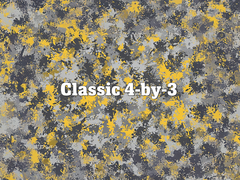 Texturiertes abstraktes Kunstwerk mit gelben und grauen Flecken